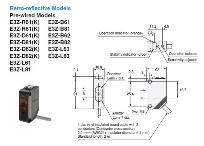 Photo Electric Sensor Omron E3ZG-D62