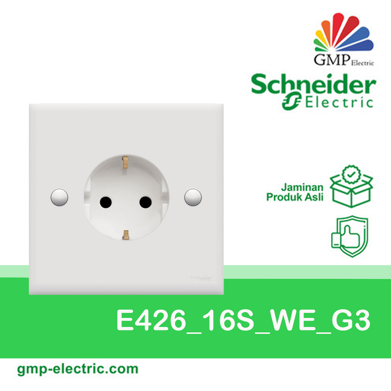 Stop Kontak Arde Schneider Classic (Clipsal) E426_16S_WE_G3