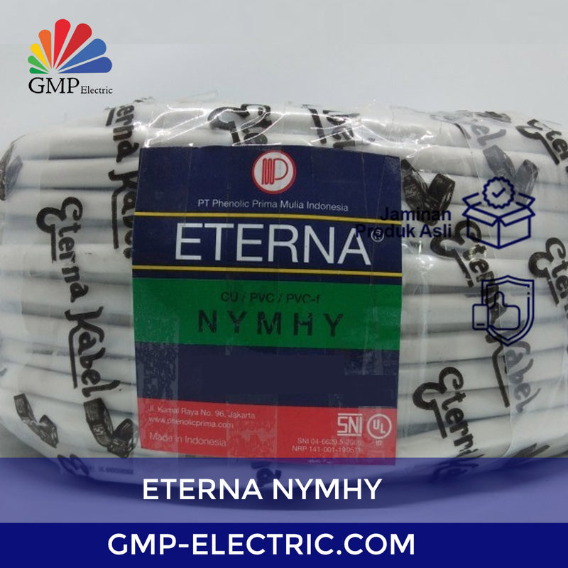 Kabel Serabut Multicore (Color) Eterna NYMHY 3x0,75 mm @50 mtr White 300/500V (Ecer)