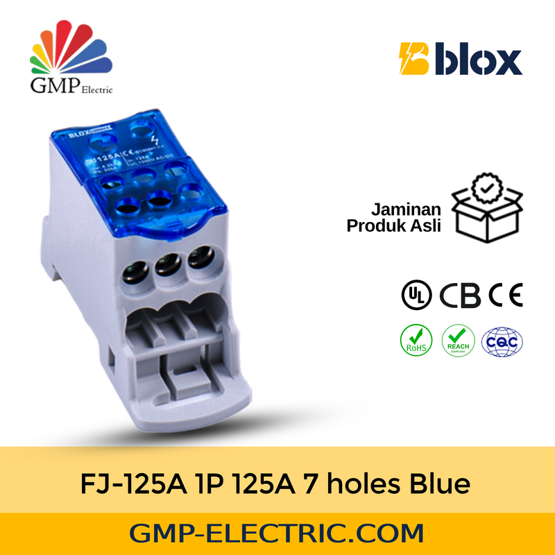 Power Distribution Block Blox FJ-125A 1P 125A 7 holes Blue