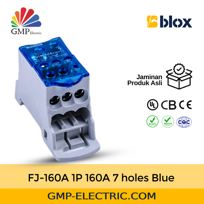 Power Distribution Block Blox FJ-160A 1P 160A 7 holes Blue