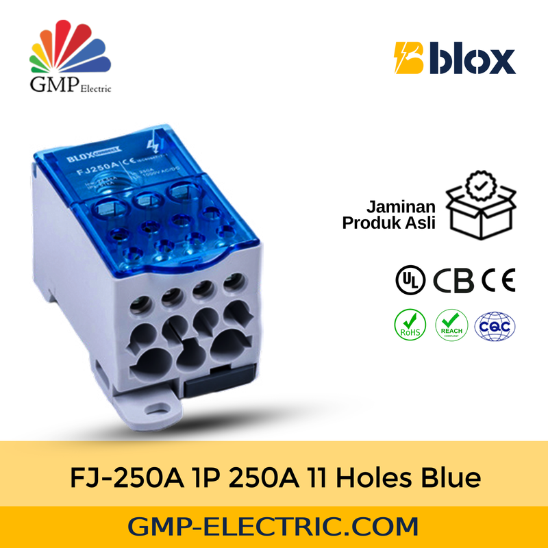 Power Distribution Block Blox FJ-250A 1P 250A 11 Holes Blue