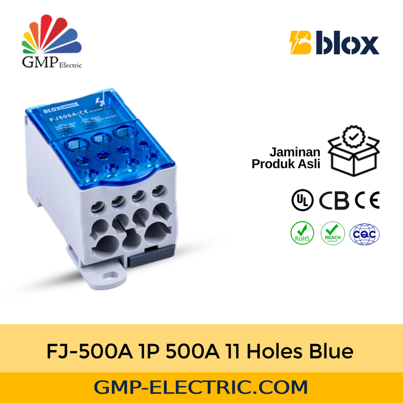 Power Distribution Block Blox FJ-500A 1P 500A 11 Holes Blue