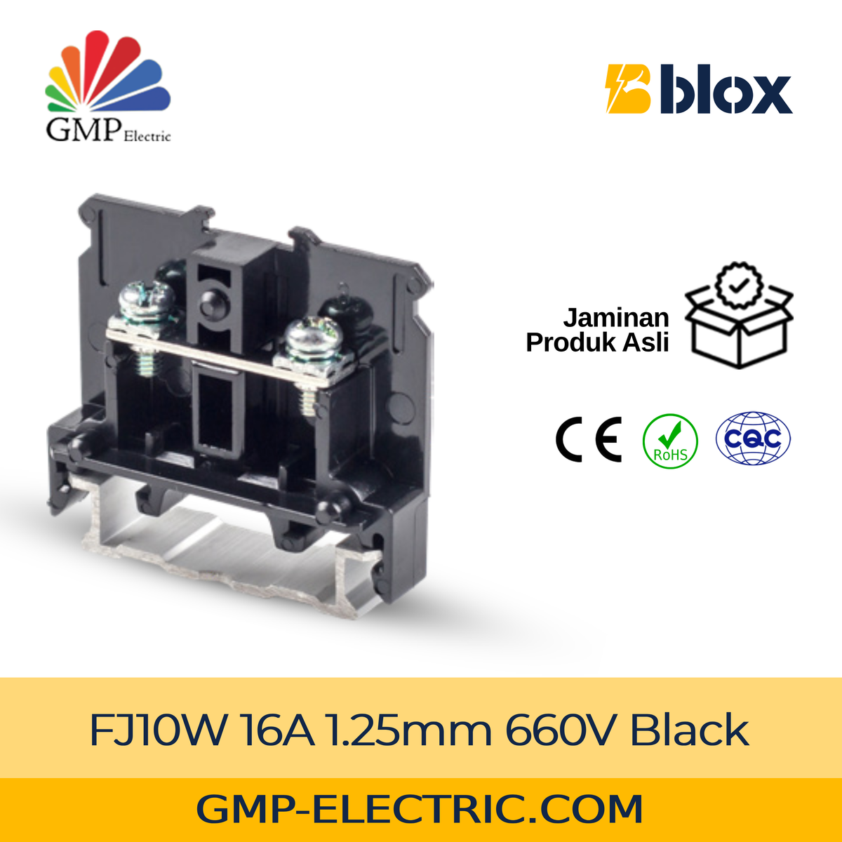 Terminal Blok Blox FJ10W 16A 1.25mm 660V Black