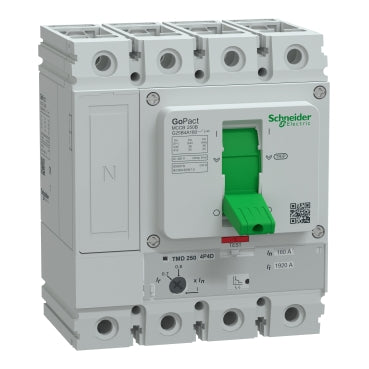 Schneider GoPact MCCB 250 Adjustable Circuit Breaker 4P 36kA | G25F4A160 / G25F4A200 / G25F4A250