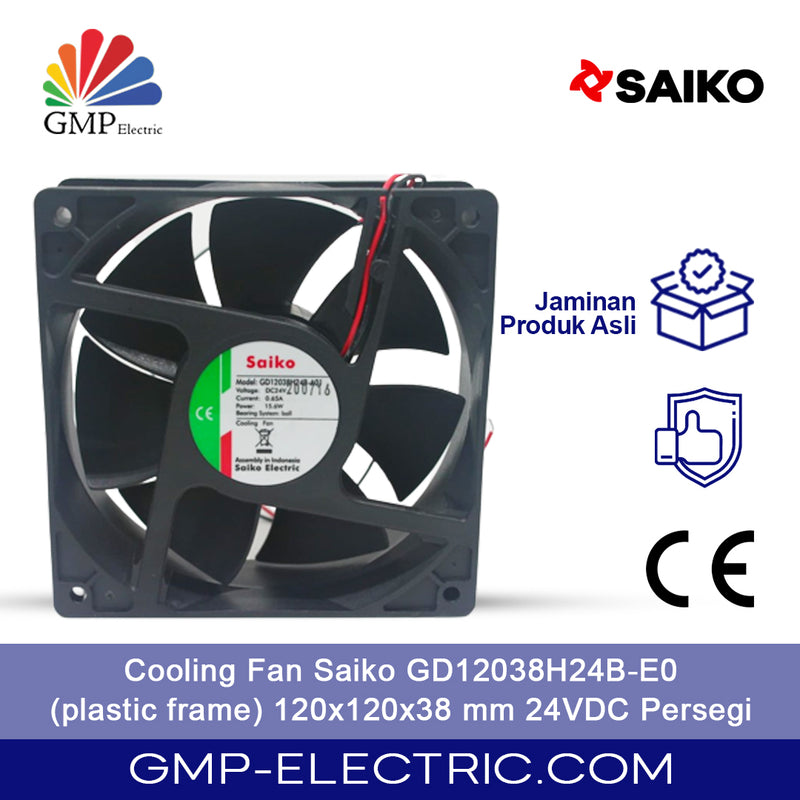 Cooling Fan Saiko GD12038H24B-E01(plastic frame) 120x120x38 mm 24VDC Persegi
