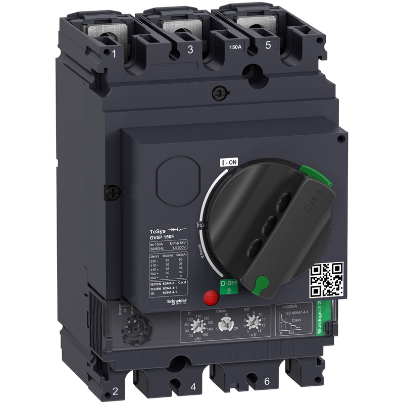 Schneider GV5P150F – GV5P220H – Motor Circuit Breaker TeSys Giga GV5 70–220A 55–110kW | Proteksi Thermal Magnetic Motor 3-Phase | GV5P150F / GV5P150H / GV5P220F / GV5P220H