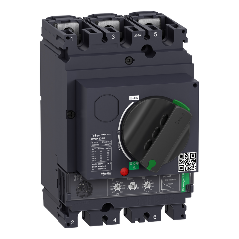 Schneider GV5P150F – GV5P220H – Motor Circuit Breaker TeSys Giga GV5 70–220A 55–110kW | Proteksi Thermal Magnetic Motor 3-Phase | GV5P150F / GV5P150H / GV5P220F / GV5P220H