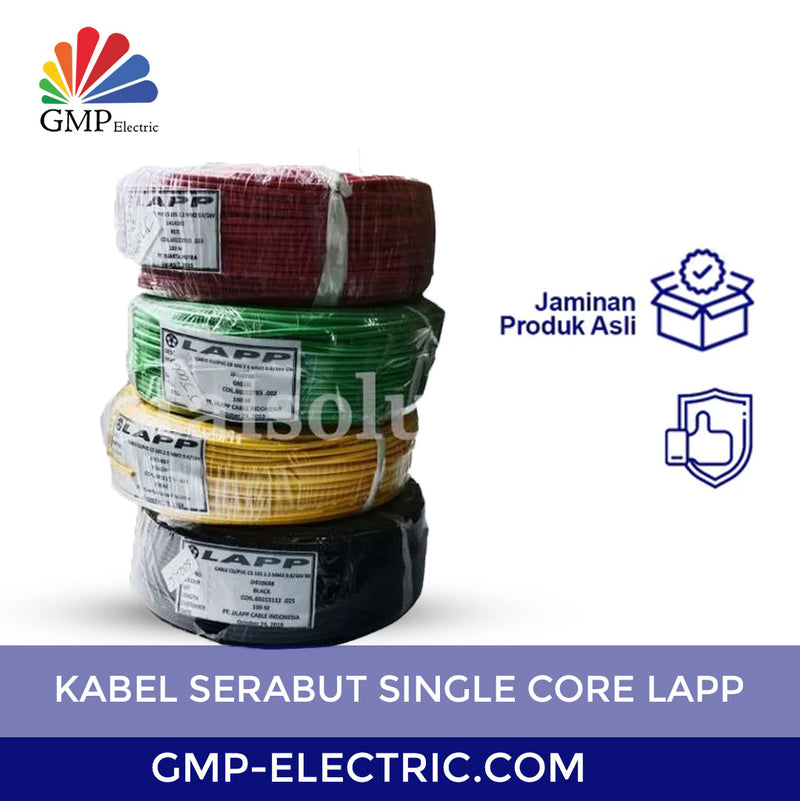 Kabel Serabut Single Core LAPP (H)07V-K 1x2,5 mm @100 mtr Kuning Hijau 300/500V
