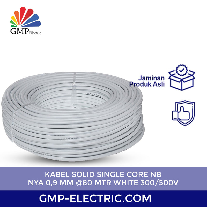 Kabel Solid Single Core NB NYA 0,9 mm @80 mtr White 300/500V