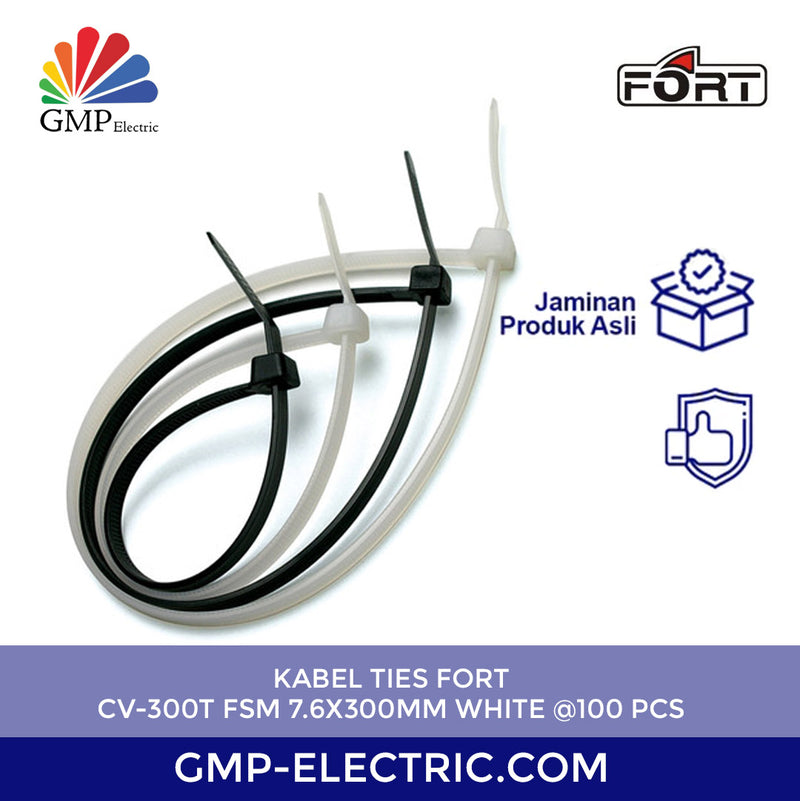 Kabel Ties Fort CV-300T FSM 7.6x300mm White @100 pcs