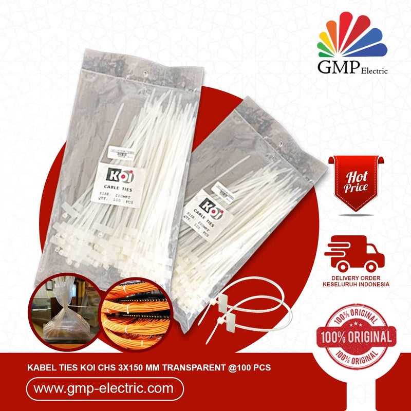 Kabel Ties Koi CHS 3x150 mm Transparent @100 pcs