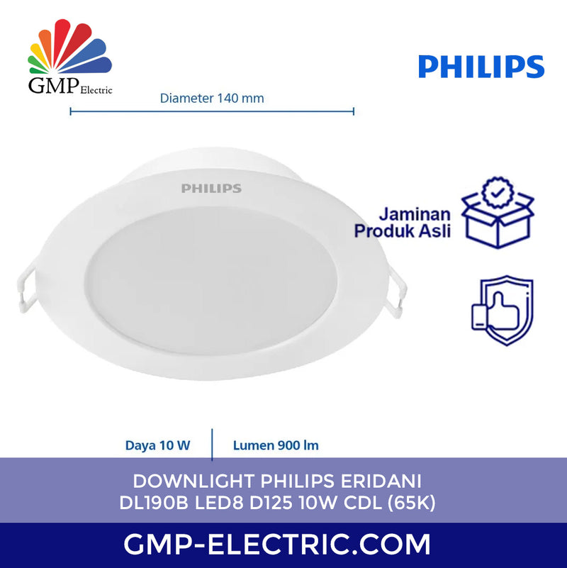 Downlight Philips Eridani DL190B LED8 D125 10W CDL (65K)