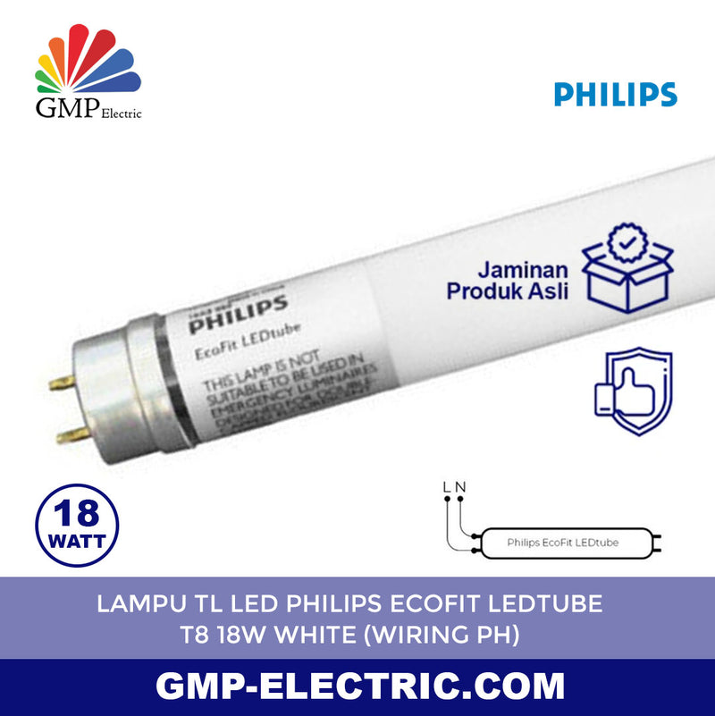 Tl Led Philips Lampu TL LED Philips Ecofit LEDtube T8 18W White (wiring ph)