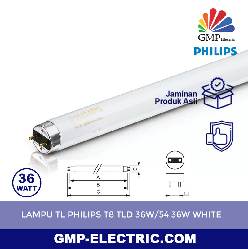 Lampu TL Philips T8 TLD 36W/54 36W White