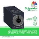 Mini Timer Schneider REXL4TMP7 On Delay (0.1s-100h 4 Pin) 220VAC