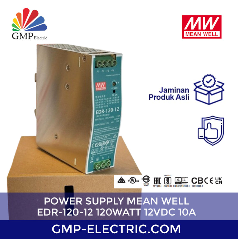 Power Supply Mean Well EDR-120-12 120 Watt 12VDC 10A