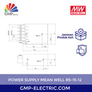 Power Supply Mean Well RS-15-12 1.3A 12V