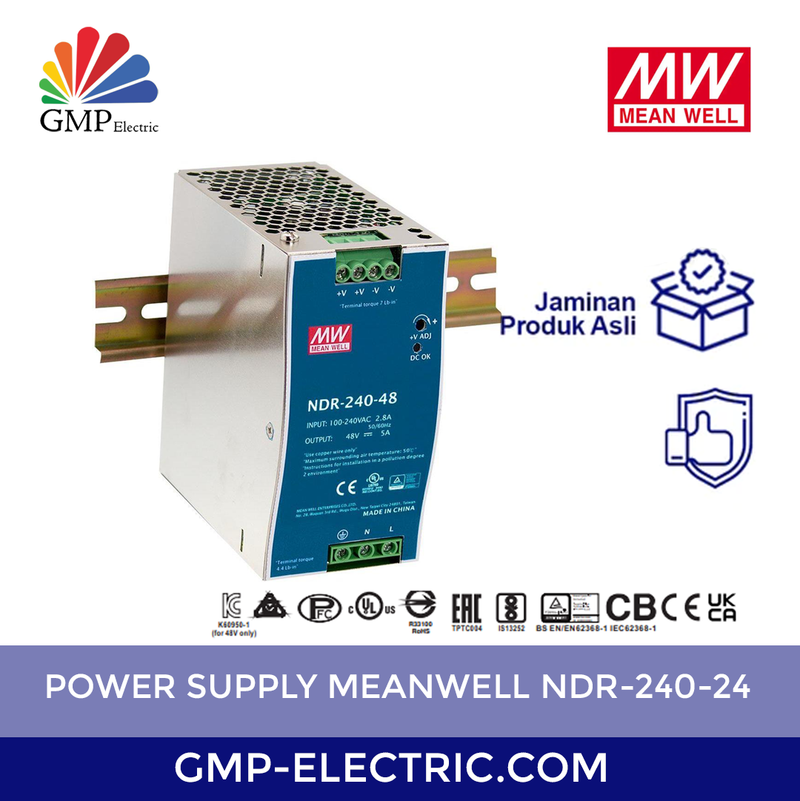 Power Supply Meanwell NDR-240-48 240W 5A 48V DC