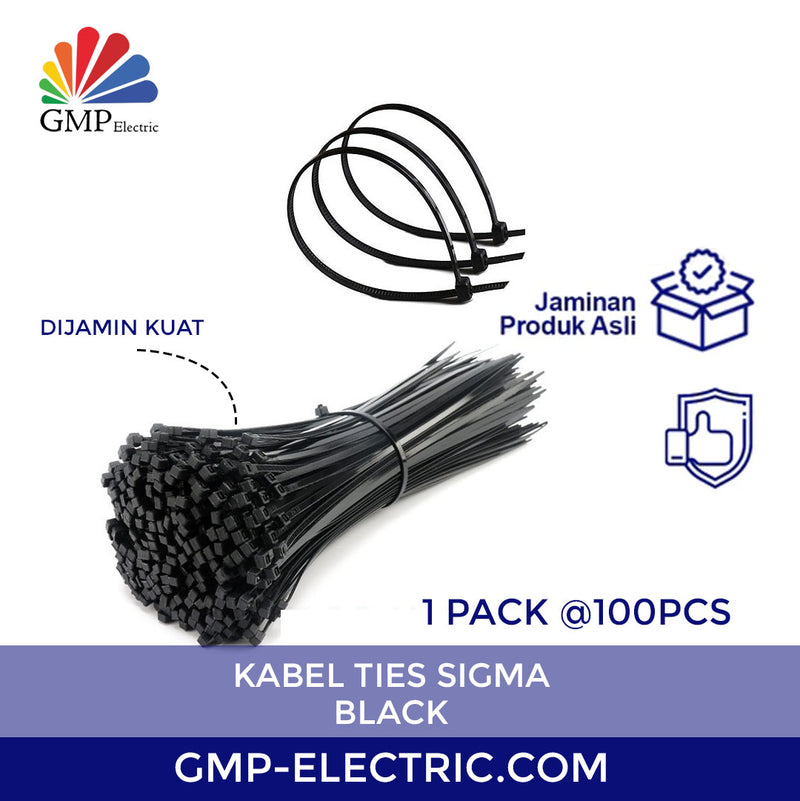 Kabel Ties Sigma CS-200LB 4,8x200 mm Black @100 pcs