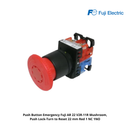 Push Button Emergency Fuji AR 22 V2R-11R Mushroom, Push Lock-Turn to Reset 22 mm Red 1 NC 1NO