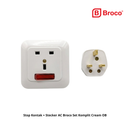 Stop Kontak + Stecker AC Broco Set Komplit Cream OB
