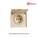 Stop Kontak Broco Tutup 2P+E 16A Cream IB