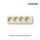 Stop Kontak Uticon ST-148 4 Lubang Cream OB