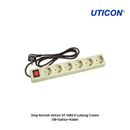 Stop Kontak Uticon ST-1682 6 Lubang Cream OB+Saklar+Kabel