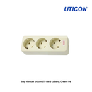 Stop Kontak Uticon ST-138 3 Lubang Cream OB