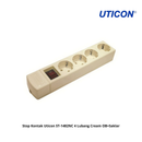 Stop Kontak Uticon ST-1482NC 4 Lubang Cream OB+Saklar