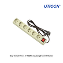Stop Kontak Uticon ST-1682NC 6 Lubang Cream OB+Saklar