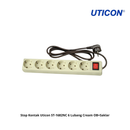 Stop Kontak Uticon ST-1682NC 6 Lubang Cream OB+Saklar