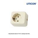 Stop Kontak Uticon ST-118 1 Lubang Cream OB