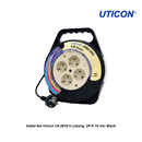 Kabel Rol Uticon CR-2810 4 Lubang, 2P+E 10 mtr Black