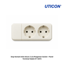 Stop Kontak Arde Uticon 2 Lb (Pengaman Socket + Panel Terminal Kabel) ST-128 N