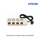 Stop Kontak Arde  4 Lubang 3M + Saklar Uticon ST-8482 SW