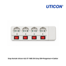 Stop Kontak Uticon 4Lb ST-1685 SN Grey OB+Pengaman+4 Saklar