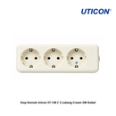 Stop Kontak Uticon ST-138 C 3 Lubang Cream OB+Kabel