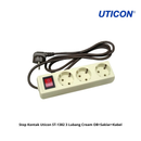 Stop Kontak Uticon ST-1382 3 Lubang Cream OB+Saklar+Kabel