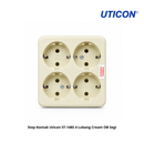 Stop Kontak Uticon ST-148S 4 Lubang Cream OB Segi
