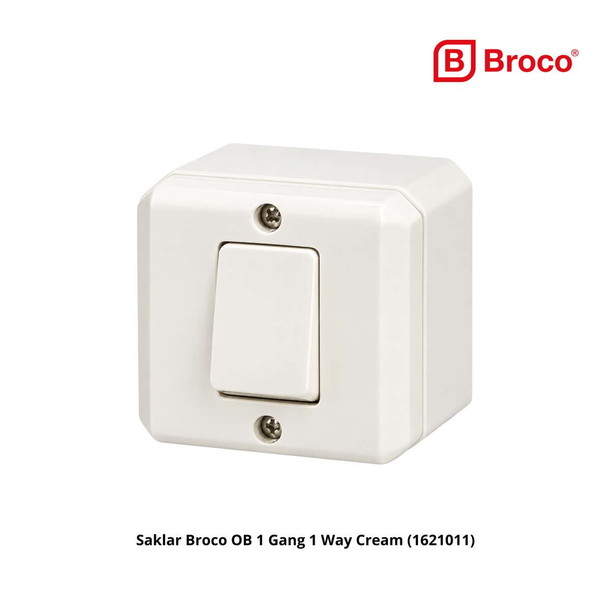 Saklar Broco OB 1 Gang 1 Way Cream (1621011)