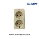 Stop Kontak Uticon ST-128 2 Lubang Cream OB