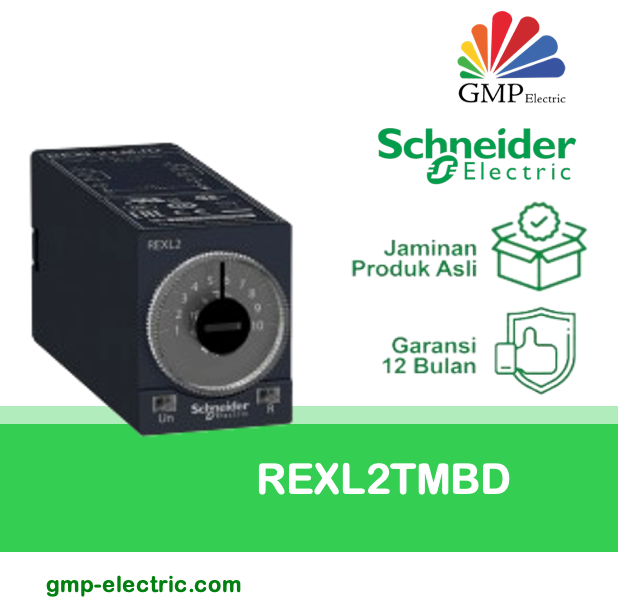 Mini Timer Schneider REXL2TMBD On Delay (0.1s-100h 2 Pin) 24VDC