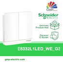 Saklar AvatarOn 2 Gang 1 Way E8332L1LED_WE_G3 White