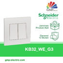 Saklar 2G 2W Schneider Vivace KB32_WE_G3 White