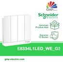 Saklar AvatarOn 4 Gang 1 Way E8334L1LED_WE_G3 White