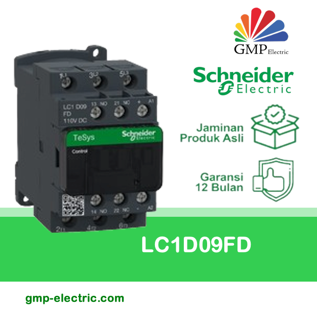 Kontaktor Schneider LC1D09FD 4KW 110VDC Auxilary 1NO+1NC