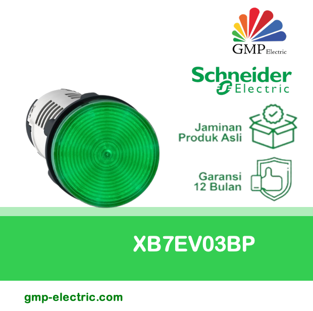 Pilot Lamp Schneider XB7-EV03BP 22 mm Monoblock 24VDC Green