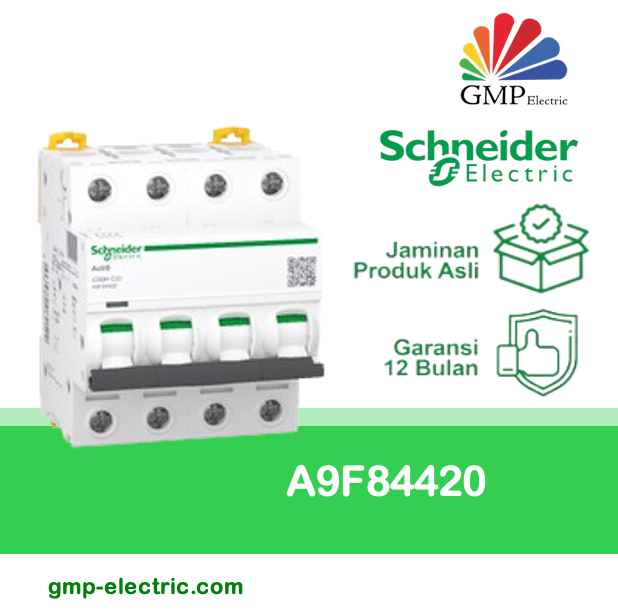 MCB Schneider iC60H, Kurva C 10kA  4P 20A White A9F84420